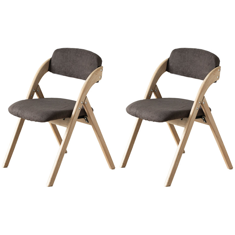 Scandinavian Home Side Chair Upholstered Open Back Wood Folding Dining Room Chair Brown Gray Set of 2 Clearhalo ' kitchen&dining_furn' 'Dining Chairs' 'Dining Tables & Seating' 'dining_chair' 'Furniture' 'furniture_dining_chair' 'Kitchen & Dining Furniture' 'kitchen' 3968777