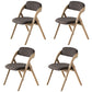 Scandinavian Home Side Chair Upholstered Open Back Wood Folding Dining Room Chair Brown Gray Set of 4 Clearhalo ' kitchen&dining_furn' 'Dining Chairs' 'Dining Tables & Seating' 'dining_chair' 'Furniture' 'furniture_dining_chair' 'Kitchen & Dining Furniture' 'kitchen' 3968778