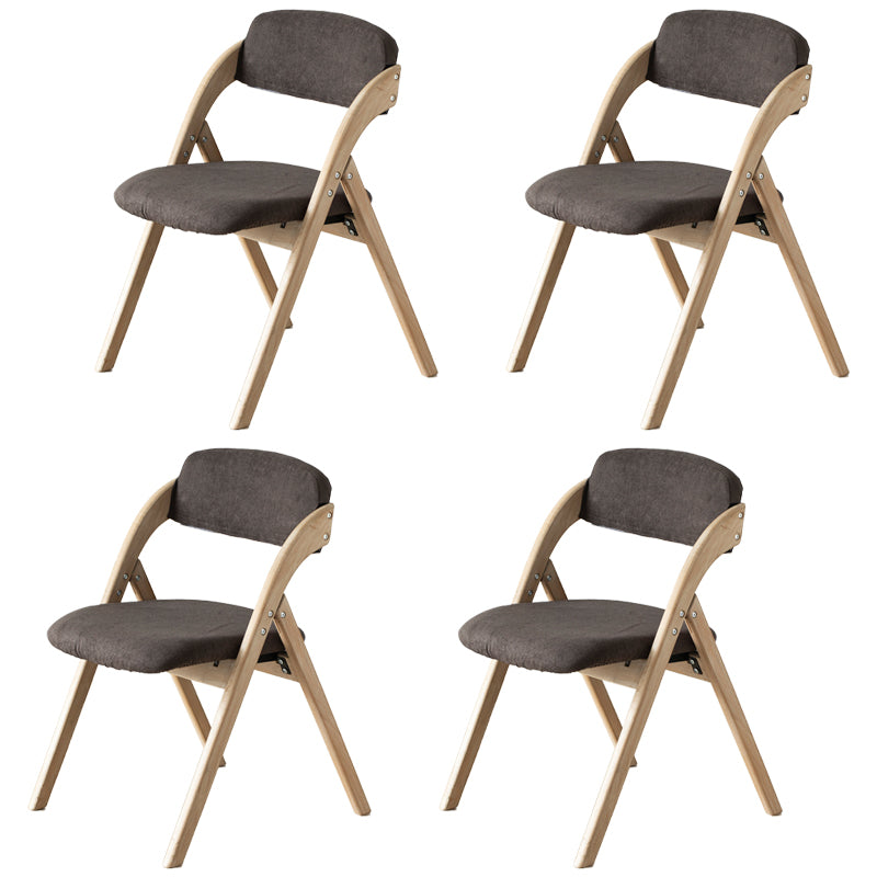 Scandinavian Home Side Chair Upholstered Open Back Wood Folding Dining Room Chair Brown Gray Set of 4 Clearhalo ' kitchen&dining_furn' 'Dining Chairs' 'Dining Tables & Seating' 'dining_chair' 'Furniture' 'furniture_dining_chair' 'Kitchen & Dining Furniture' 'kitchen' 3968778