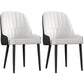 Glam Metal Dining Room Chairs Upholstered Side PU Leather Armchairs for Restaurant White-Black 2 Piece Set Black Clearhalo ' kitchen&dining_furn' 'Dining Chairs' 'Dining Tables & Seating' 'dining_chair' 'furn' 'furn_dining_chair' 'Furniture' 'furniture_dining_chair' 'Kitchen & Dining Furniture' 'kitchen' 3968795