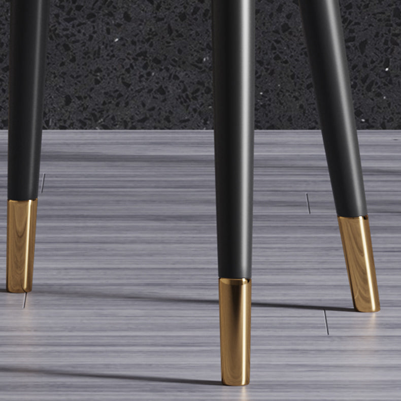 Glam Metal Dining Room Chairs Upholstered Side PU Leather Armchairs for Restaurant Clearhalo ' kitchen&dining_furn' 'Dining Chairs' 'Dining Tables & Seating' 'dining_chair' 'furn' 'furn_dining_chair' 'Furniture' 'furniture_dining_chair' 'Kitchen & Dining Furniture' 'kitchen' 3968796