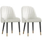 Glam Metal Dining Room Chairs Upholstered Side PU Leather Armchairs for Restaurant White 2 Piece Set Brass Gold Clearhalo ' kitchen&dining_furn' 'Dining Chairs' 'Dining Tables & Seating' 'dining_chair' 'furn' 'furn_dining_chair' 'Furniture' 'furniture_dining_chair' 'Kitchen & Dining Furniture' 'kitchen' 3968804