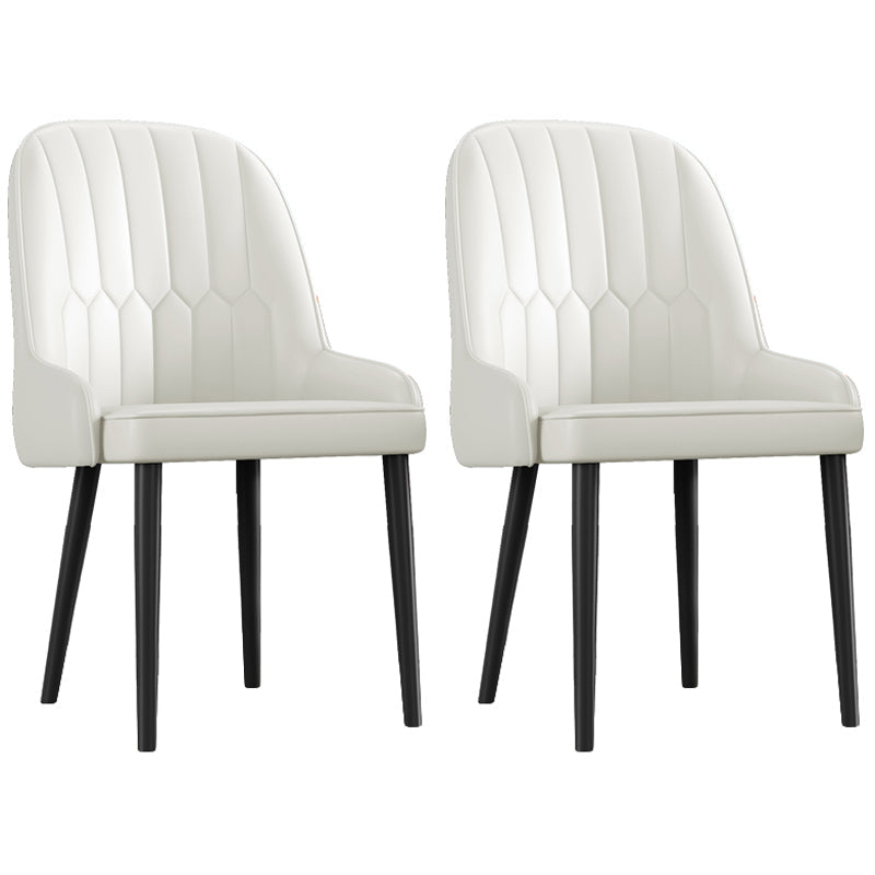 Glam Metal Dining Room Chairs Upholstered Side PU Leather Armchairs for Restaurant White 2 Piece Set Black Clearhalo ' kitchen&dining_furn' 'Dining Chairs' 'Dining Tables & Seating' 'dining_chair' 'furn' 'furn_dining_chair' 'Furniture' 'furniture_dining_chair' 'Kitchen & Dining Furniture' 'kitchen' 3968810