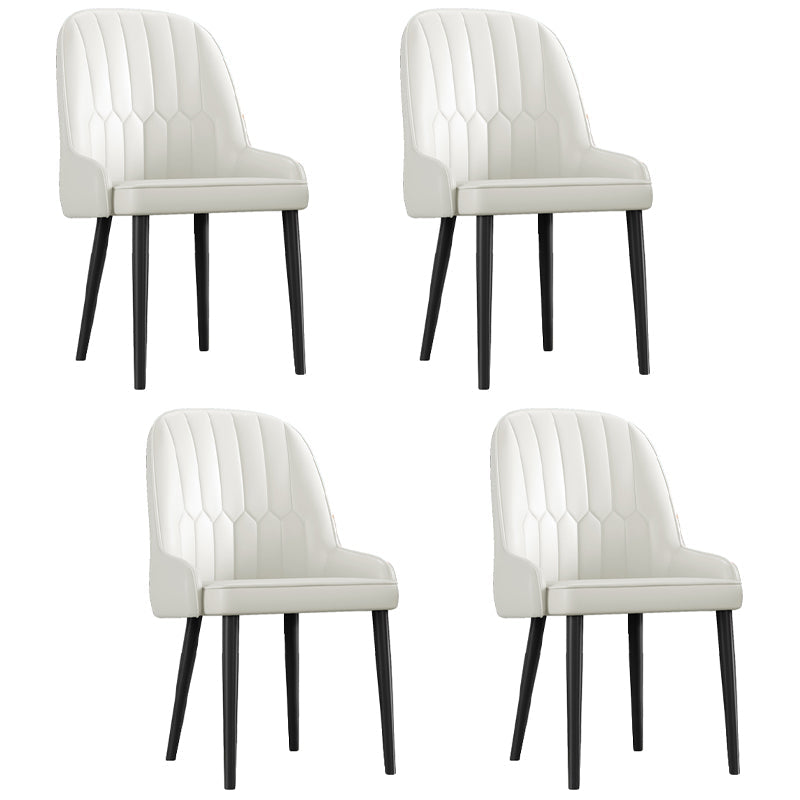 Glam Metal Dining Room Chairs Upholstered Side PU Leather Armchairs for Restaurant White 4 Piece Set Black Clearhalo ' kitchen&dining_furn' 'Dining Chairs' 'Dining Tables & Seating' 'dining_chair' 'furn' 'furn_dining_chair' 'Furniture' 'furniture_dining_chair' 'Kitchen & Dining Furniture' 'kitchen' 3968811