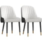 Glam Metal Dining Room Chairs Upholstered Side PU Leather Armchairs for Restaurant White-Black 2 Piece Set Brass Gold Clearhalo ' kitchen&dining_furn' 'Dining Chairs' 'Dining Tables & Seating' 'dining_chair' 'furn' 'furn_dining_chair' 'Furniture' 'furniture_dining_chair' 'Kitchen & Dining Furniture' 'kitchen' 3968813