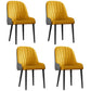 Glam Metal Dining Room Chairs Upholstered Side PU Leather Armchairs for Restaurant Yellow 4 Piece Set Black Clearhalo ' kitchen&dining_furn' 'Dining Chairs' 'Dining Tables & Seating' 'dining_chair' 'furn' 'furn_dining_chair' 'Furniture' 'furniture_dining_chair' 'Kitchen & Dining Furniture' 'kitchen' 3968817