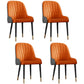 Glam Metal Dining Room Chairs Upholstered Side PU Leather Armchairs for Restaurant Orange 4 Piece Set Brass Gold Clearhalo ' kitchen&dining_furn' 'Dining Chairs' 'Dining Tables & Seating' 'dining_chair' 'furn' 'furn_dining_chair' 'Furniture' 'furniture_dining_chair' 'Kitchen & Dining Furniture' 'kitchen' 3968820