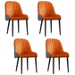 Glam Metal Dining Room Chairs Upholstered Side PU Leather Armchairs for Restaurant Orange 4 Piece Set Black Clearhalo ' kitchen&dining_furn' 'Dining Chairs' 'Dining Tables & Seating' 'dining_chair' 'furn' 'furn_dining_chair' 'Furniture' 'furniture_dining_chair' 'Kitchen & Dining Furniture' 'kitchen' 3968832