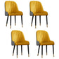 Glam Metal Dining Room Chairs Upholstered Side PU Leather Armchairs for Restaurant Yellow 4 Piece Set Brass Gold Clearhalo ' kitchen&dining_furn' 'Dining Chairs' 'Dining Tables & Seating' 'dining_chair' 'furn' 'furn_dining_chair' 'Furniture' 'furniture_dining_chair' 'Kitchen & Dining Furniture' 'kitchen' 3968835
