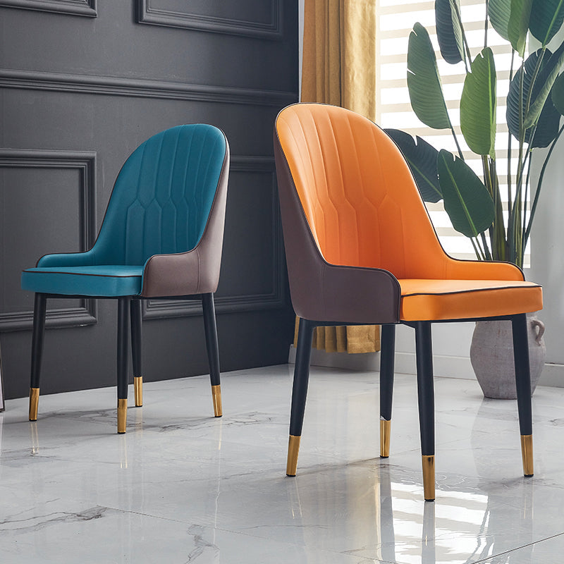 Scandinavian Indoor Arm Chair Parsons Back Upholstered Metal Dining Room Chair Clearhalo ' kitchen&dining_furn' 'Dining Chairs' 'Dining Tables & Seating' 'dining_chair' 'Furniture' 'furniture_dining_chair' 'Kitchen & Dining Furniture' 'kitchen' 3968840