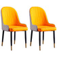 Scandinavian Indoor Arm Chair Parsons Back Upholstered Metal Dining Room Chair Yellow Set of 2 Clearhalo ' kitchen&dining_furn' 'Dining Chairs' 'Dining Tables & Seating' 'dining_chair' 'Furniture' 'furniture_dining_chair' 'Kitchen & Dining Furniture' 'kitchen' 3968845