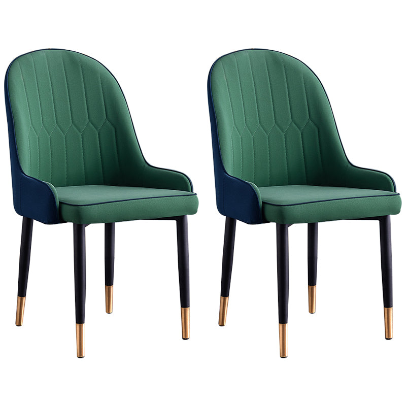 Scandinavian Indoor Arm Chair Parsons Back Upholstered Metal Dining Room Chair Green Set of 2 Clearhalo ' kitchen&dining_furn' 'Dining Chairs' 'Dining Tables & Seating' 'dining_chair' 'Furniture' 'furniture_dining_chair' 'Kitchen & Dining Furniture' 'kitchen' 3968851