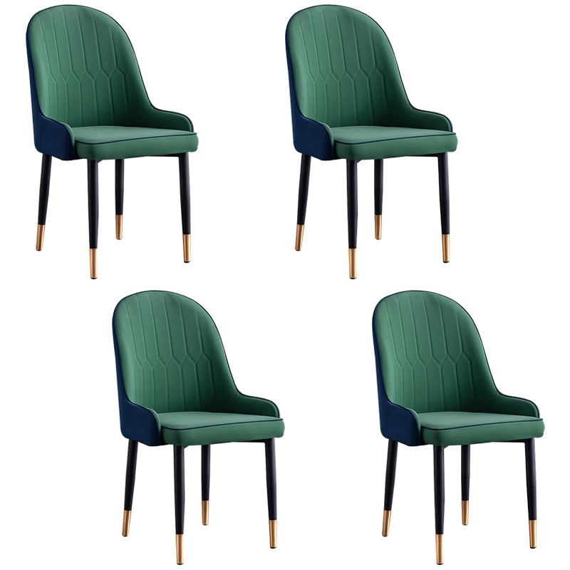 Scandinavian Indoor Arm Chair Parsons Back Upholstered Metal Dining Room Chair Green Set of 4 Clearhalo ' kitchen&dining_furn' 'Dining Chairs' 'Dining Tables & Seating' 'dining_chair' 'Furniture' 'furniture_dining_chair' 'Kitchen & Dining Furniture' 'kitchen' 3968853