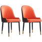 Scandinavian Indoor Arm Chair Parsons Back Upholstered Metal Dining Room Chair Orange-Red Set of 2 Clearhalo ' kitchen&dining_furn' 'Dining Chairs' 'Dining Tables & Seating' 'dining_chair' 'Furniture' 'furniture_dining_chair' 'Kitchen & Dining Furniture' 'kitchen' 3968863