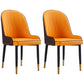 Scandinavian Indoor Arm Chair Parsons Back Upholstered Metal Dining Room Chair Yellow-Brown Set of 2 Clearhalo ' kitchen&dining_furn' 'Dining Chairs' 'Dining Tables & Seating' 'dining_chair' 'Furniture' 'furniture_dining_chair' 'Kitchen & Dining Furniture' 'kitchen' 3968866