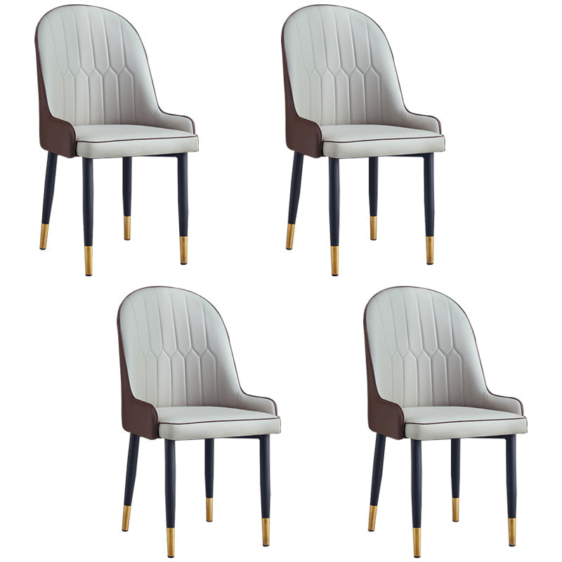 Scandinavian Indoor Arm Chair Parsons Back Upholstered Metal Dining Room Chair Grey Set of 4 Clearhalo ' kitchen&dining_furn' 'Dining Chairs' 'Dining Tables & Seating' 'dining_chair' 'Furniture' 'furniture_dining_chair' 'Kitchen & Dining Furniture' 'kitchen' 3968870