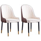 Scandinavian Indoor Arm Chair Parsons Back Upholstered Metal Dining Room Chair White-Brown Set of 2 Clearhalo ' kitchen&dining_furn' 'Dining Chairs' 'Dining Tables & Seating' 'dining_chair' 'Furniture' 'furniture_dining_chair' 'Kitchen & Dining Furniture' 'kitchen' 3968875