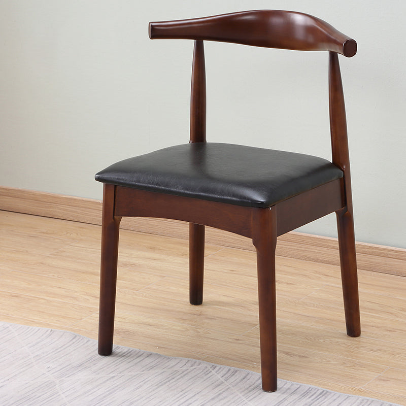 Home Scandinavian Side Chair Open Back Wood Upholstered Dining Room Chair Gloss Black 1 Piece Clearhalo ' kitchen&dining_furn' 'Dining Chairs' 'Dining Tables & Seating' 'dining_chair' 'furn' 'furn_dining_chair' 'Furniture' 'furniture_dining_chair' 'Kitchen & Dining Furniture' 'kitchen' 3968897
