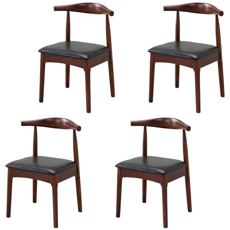 Home Scandinavian Side Chair Open Back Wood Upholstered Dining Room Chair Gloss Black 4 Piece Set Clearhalo ' kitchen&dining_furn' 'Dining Chairs' 'Dining Tables & Seating' 'dining_chair' 'furn' 'furn_dining_chair' 'Furniture' 'furniture_dining_chair' 'Kitchen & Dining Furniture' 'kitchen' 3968900