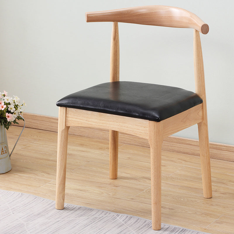 Home Scandinavian Side Chair Open Back Wood Upholstered Dining Room Chair Black 1 Piece Clearhalo ' kitchen&dining_furn' 'Dining Chairs' 'Dining Tables & Seating' 'dining_chair' 'furn' 'furn_dining_chair' 'Furniture' 'furniture_dining_chair' 'Kitchen & Dining Furniture' 'kitchen' 3968903