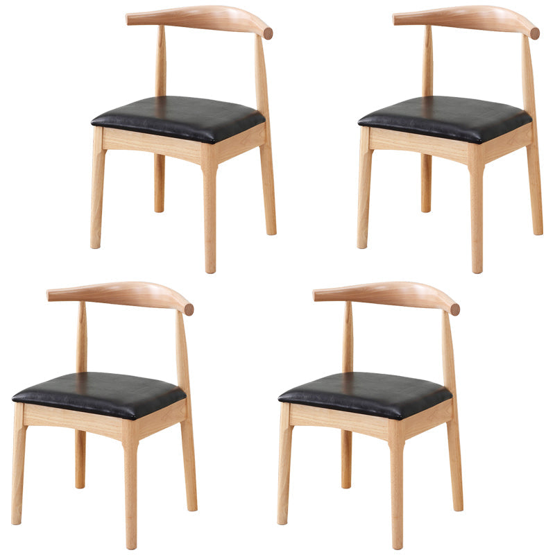 Home Scandinavian Side Chair Open Back Wood Upholstered Dining Room Chair Black 4 Piece Set Clearhalo ' kitchen&dining_furn' 'Dining Chairs' 'Dining Tables & Seating' 'dining_chair' 'furn' 'furn_dining_chair' 'Furniture' 'furniture_dining_chair' 'Kitchen & Dining Furniture' 'kitchen' 3968906