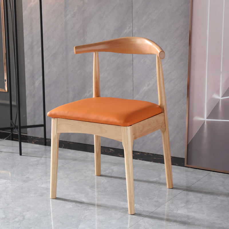 Home Scandinavian Side Chair Open Back Wood Upholstered Dining Room Chair Orange 1 Piece Clearhalo ' kitchen&dining_furn' 'Dining Chairs' 'Dining Tables & Seating' 'dining_chair' 'furn' 'furn_dining_chair' 'Furniture' 'furniture_dining_chair' 'Kitchen & Dining Furniture' 'kitchen' 3968907