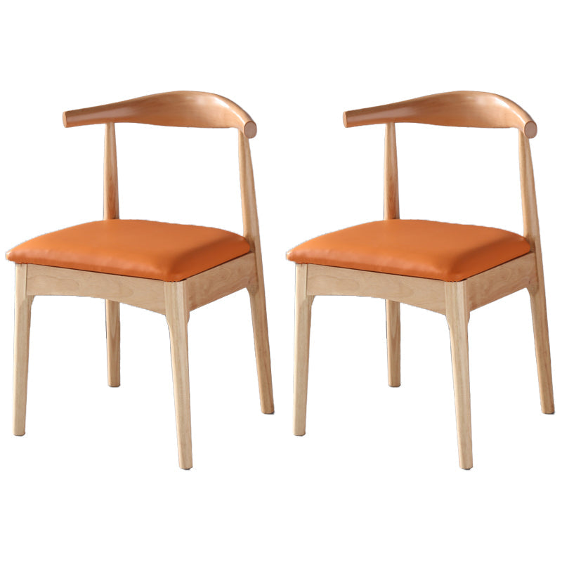 Home Scandinavian Side Chair Open Back Wood Upholstered Dining Room Chair Orange 2 Piece Set Clearhalo ' kitchen&dining_furn' 'Dining Chairs' 'Dining Tables & Seating' 'dining_chair' 'furn' 'furn_dining_chair' 'Furniture' 'furniture_dining_chair' 'Kitchen & Dining Furniture' 'kitchen' 3968908