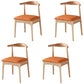 Home Scandinavian Side Chair Open Back Wood Upholstered Dining Room Chair Orange 4 Piece Set Clearhalo ' kitchen&dining_furn' 'Dining Chairs' 'Dining Tables & Seating' 'dining_chair' 'furn' 'furn_dining_chair' 'Furniture' 'furniture_dining_chair' 'Kitchen & Dining Furniture' 'kitchen' 3968909