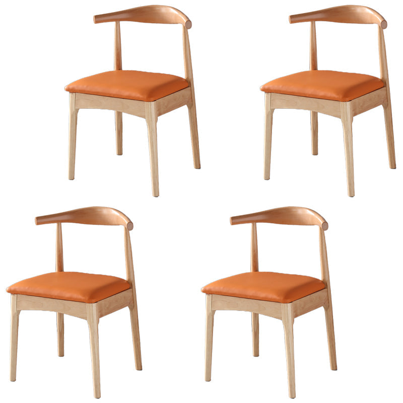 Home Scandinavian Side Chair Open Back Wood Upholstered Dining Room Chair Orange 4 Piece Set Clearhalo ' kitchen&dining_furn' 'Dining Chairs' 'Dining Tables & Seating' 'dining_chair' 'furn' 'furn_dining_chair' 'Furniture' 'furniture_dining_chair' 'Kitchen & Dining Furniture' 'kitchen' 3968909