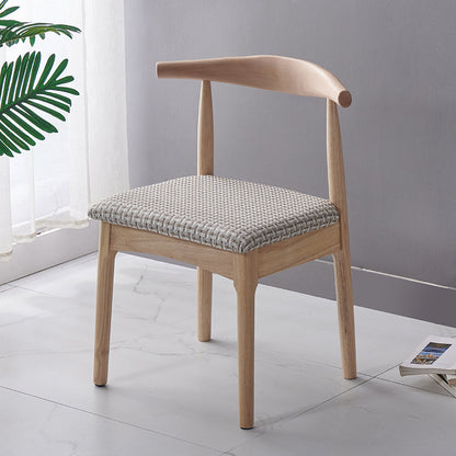 Home Scandinavian Side Chair Open Back Wood Upholstered Dining Room Chair Off-White 1 Piece Clearhalo ' kitchen&dining_furn' 'Dining Chairs' 'Dining Tables & Seating' 'dining_chair' 'furn' 'furn_dining_chair' 'Furniture' 'furniture_dining_chair' 'Kitchen & Dining Furniture' 'kitchen' 3968910