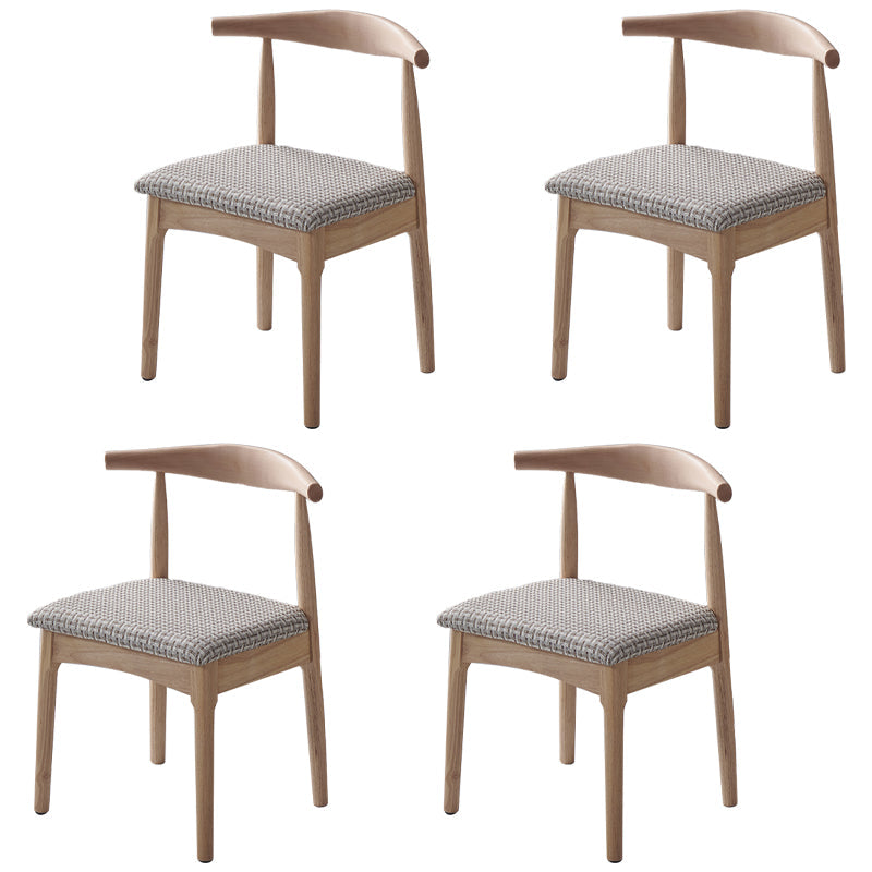 Home Scandinavian Side Chair Open Back Wood Upholstered Dining Room Chair Off-White 4 Piece Set Clearhalo ' kitchen&dining_furn' 'Dining Chairs' 'Dining Tables & Seating' 'dining_chair' 'furn' 'furn_dining_chair' 'Furniture' 'furniture_dining_chair' 'Kitchen & Dining Furniture' 'kitchen' 3968912