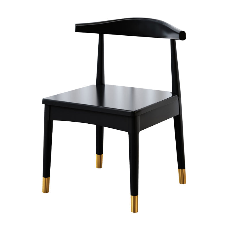 Home Scandinavian Side Chair Open Back Wood Upholstered Dining Room Chair Black-Wood 1 Piece Clearhalo ' kitchen&dining_furn' 'Dining Chairs' 'Dining Tables & Seating' 'dining_chair' 'furn' 'furn_dining_chair' 'Furniture' 'furniture_dining_chair' 'Kitchen & Dining Furniture' 'kitchen' 3968913