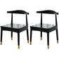 Home Scandinavian Side Chair Open Back Wood Upholstered Dining Room Chair Black-Wood 2 Piece Set Clearhalo ' kitchen&dining_furn' 'Dining Chairs' 'Dining Tables & Seating' 'dining_chair' 'furn' 'furn_dining_chair' 'Furniture' 'furniture_dining_chair' 'Kitchen & Dining Furniture' 'kitchen' 3968914