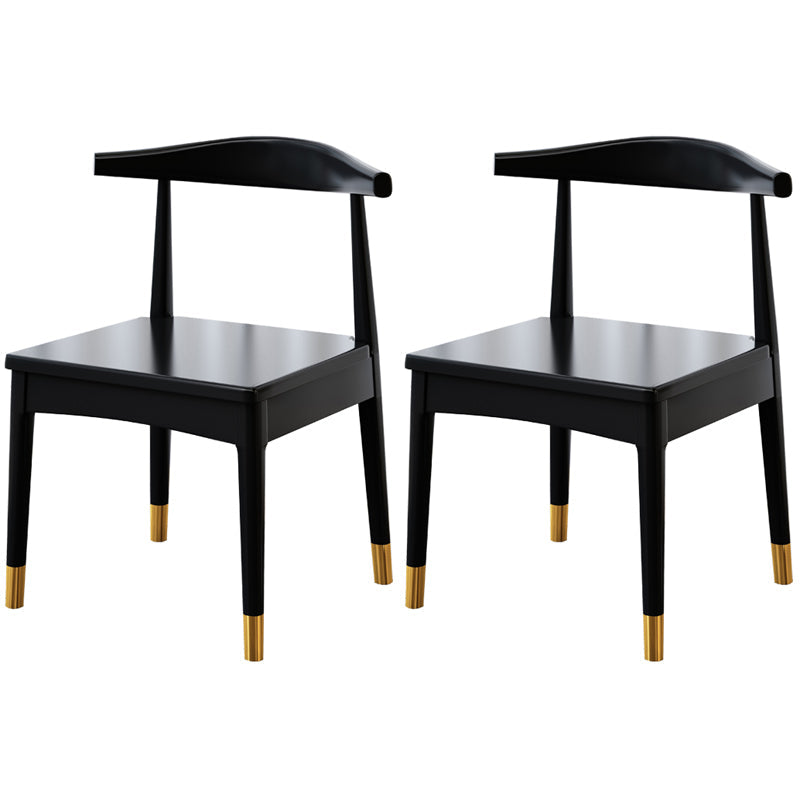 Home Scandinavian Side Chair Open Back Wood Upholstered Dining Room Chair Black-Wood 2 Piece Set Clearhalo ' kitchen&dining_furn' 'Dining Chairs' 'Dining Tables & Seating' 'dining_chair' 'furn' 'furn_dining_chair' 'Furniture' 'furniture_dining_chair' 'Kitchen & Dining Furniture' 'kitchen' 3968914