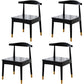 Home Scandinavian Side Chair Open Back Wood Upholstered Dining Room Chair Black-Wood 4 Piece Set Clearhalo ' kitchen&dining_furn' 'Dining Chairs' 'Dining Tables & Seating' 'dining_chair' 'furn' 'furn_dining_chair' 'Furniture' 'furniture_dining_chair' 'Kitchen & Dining Furniture' 'kitchen' 3968915