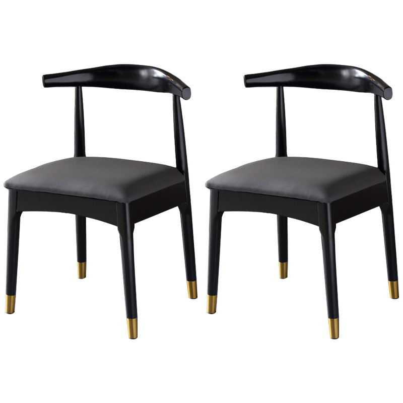 Home Scandinavian Side Chair Open Back Wood Upholstered Dining Room Chair Dark Gray 2 Piece Set Clearhalo ' kitchen&dining_furn' 'Dining Chairs' 'Dining Tables & Seating' 'dining_chair' 'furn' 'furn_dining_chair' 'Furniture' 'furniture_dining_chair' 'Kitchen & Dining Furniture' 'kitchen' 3968929
