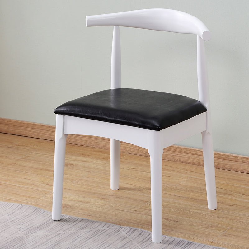 Home Scandinavian Side Chair Open Back Wood Upholstered Dining Room Chair Black White 1 Piece Clearhalo ' kitchen&dining_furn' 'Dining Chairs' 'Dining Tables & Seating' 'dining_chair' 'furn' 'furn_dining_chair' 'Furniture' 'furniture_dining_chair' 'Kitchen & Dining Furniture' 'kitchen' 3968934