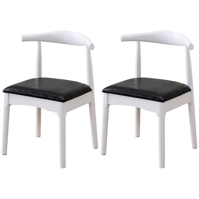 Home Scandinavian Side Chair Open Back Wood Upholstered Dining Room Chair Black White 2 Piece Set Clearhalo ' kitchen&dining_furn' 'Dining Chairs' 'Dining Tables & Seating' 'dining_chair' 'furn' 'furn_dining_chair' 'Furniture' 'furniture_dining_chair' 'Kitchen & Dining Furniture' 'kitchen' 3968935