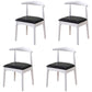 Home Scandinavian Side Chair Open Back Wood Upholstered Dining Room Chair Black White 4 Piece Set Clearhalo ' kitchen&dining_furn' 'Dining Chairs' 'Dining Tables & Seating' 'dining_chair' 'furn' 'furn_dining_chair' 'Furniture' 'furniture_dining_chair' 'Kitchen & Dining Furniture' 'kitchen' 3968936