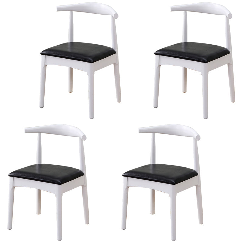 Home Scandinavian Side Chair Open Back Wood Upholstered Dining Room Chair Black White 4 Piece Set Clearhalo ' kitchen&dining_furn' 'Dining Chairs' 'Dining Tables & Seating' 'dining_chair' 'furn' 'furn_dining_chair' 'Furniture' 'furniture_dining_chair' 'Kitchen & Dining Furniture' 'kitchen' 3968936