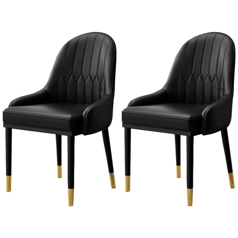 Home Scandinavian Arm Chair Upholstered Parsons Back Metal Dining Room Chair Black 2 Piece Set Clearhalo ' kitchen&dining_furn' 'Dining Chairs' 'Dining Tables & Seating' 'dining_chair' 'furn' 'furn_dining_chair' 'Furniture' 'furniture_dining_chair' 'Kitchen & Dining Furniture' 'kitchen' 3968947