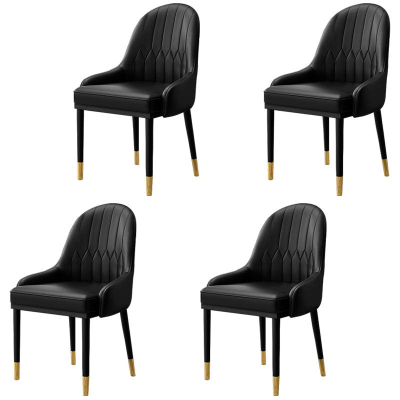 Home Scandinavian Arm Chair Upholstered Parsons Back Metal Dining Room Chair Black 4 Piece Set Clearhalo ' kitchen&dining_furn' 'Dining Chairs' 'Dining Tables & Seating' 'dining_chair' 'furn' 'furn_dining_chair' 'Furniture' 'furniture_dining_chair' 'Kitchen & Dining Furniture' 'kitchen' 3968948