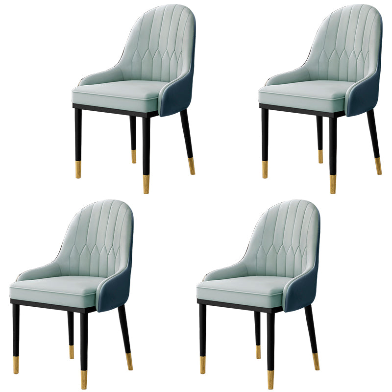 Home Scandinavian Arm Chair Upholstered Parsons Back Metal Dining Room Chair Light Green 4 Piece Set Clearhalo ' kitchen&dining_furn' 'Dining Chairs' 'Dining Tables & Seating' 'dining_chair' 'furn' 'furn_dining_chair' 'Furniture' 'furniture_dining_chair' 'Kitchen & Dining Furniture' 'kitchen' 3968954