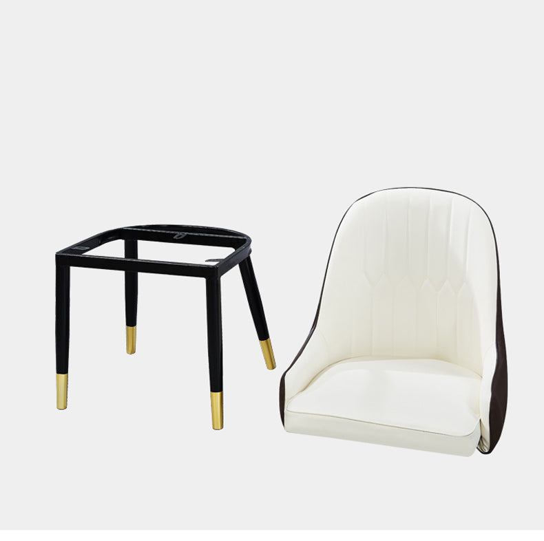 Home Scandinavian Arm Chair Upholstered Parsons Back Metal Dining Room Chair Clearhalo ' kitchen&dining_furn' 'Dining Chairs' 'Dining Tables & Seating' 'dining_chair' 'furn' 'furn_dining_chair' 'Furniture' 'furniture_dining_chair' 'Kitchen & Dining Furniture' 'kitchen' 3968957