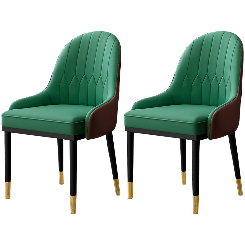 Home Scandinavian Arm Chair Upholstered Parsons Back Metal Dining Room Chair Green 2 Piece Set Clearhalo ' kitchen&dining_furn' 'Dining Chairs' 'Dining Tables & Seating' 'dining_chair' 'furn' 'furn_dining_chair' 'Furniture' 'furniture_dining_chair' 'Kitchen & Dining Furniture' 'kitchen' 3968964