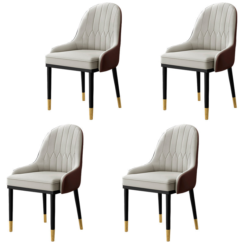 Home Scandinavian Arm Chair Upholstered Parsons Back Metal Dining Room Chair Grey 4 Piece Set Clearhalo ' kitchen&dining_furn' 'Dining Chairs' 'Dining Tables & Seating' 'dining_chair' 'furn' 'furn_dining_chair' 'Furniture' 'furniture_dining_chair' 'Kitchen & Dining Furniture' 'kitchen' 3968971