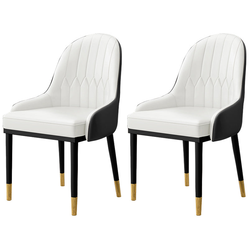 Home Scandinavian Arm Chair Upholstered Parsons Back Metal Dining Room Chair White 2 Piece Set Clearhalo ' kitchen&dining_furn' 'Dining Chairs' 'Dining Tables & Seating' 'dining_chair' 'furn' 'furn_dining_chair' 'Furniture' 'furniture_dining_chair' 'Kitchen & Dining Furniture' 'kitchen' 3968973