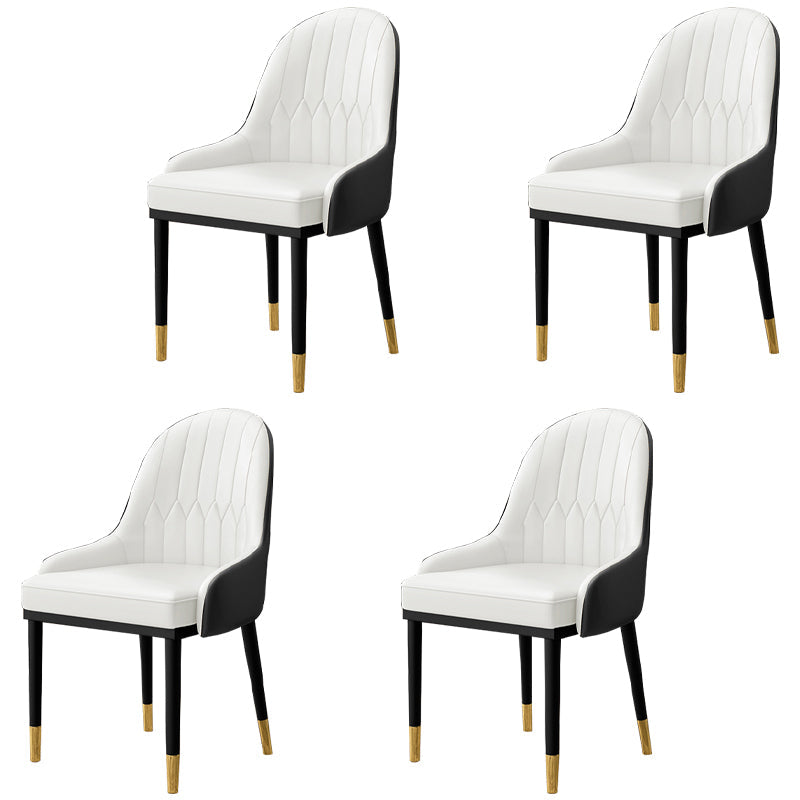 Home Scandinavian Arm Chair Upholstered Parsons Back Metal Dining Room Chair White 4 Piece Set Clearhalo ' kitchen&dining_furn' 'Dining Chairs' 'Dining Tables & Seating' 'dining_chair' 'furn' 'furn_dining_chair' 'Furniture' 'furniture_dining_chair' 'Kitchen & Dining Furniture' 'kitchen' 3968974