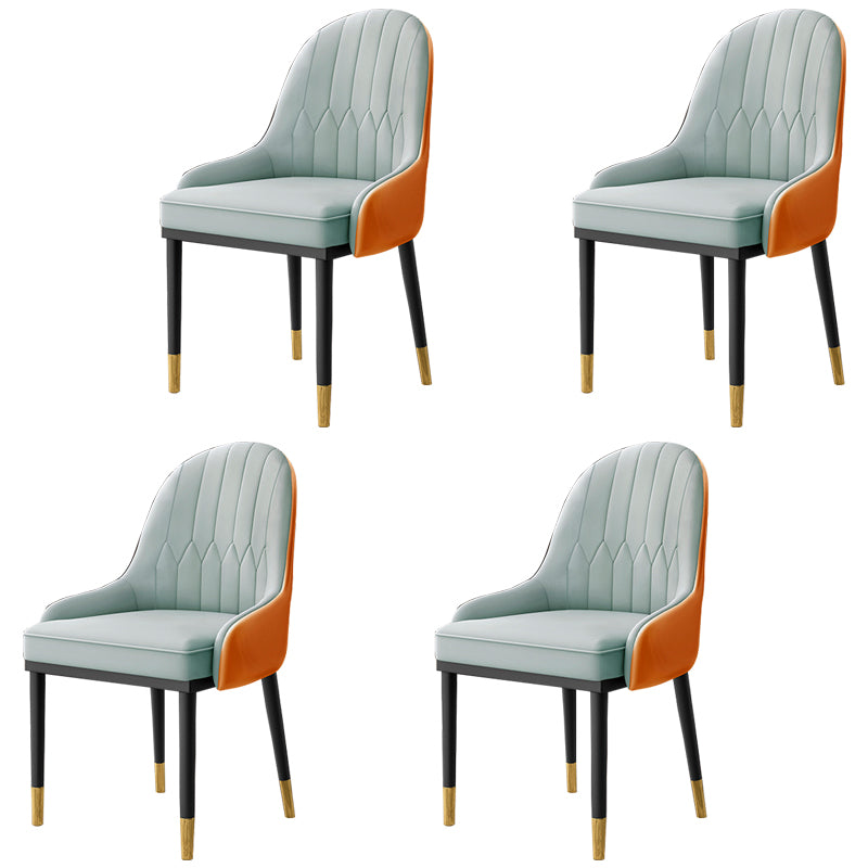 Home Scandinavian Arm Chair Upholstered Parsons Back Metal Dining Room Chair Light Blue 4 Piece Set Clearhalo ' kitchen&dining_furn' 'Dining Chairs' 'Dining Tables & Seating' 'dining_chair' 'furn' 'furn_dining_chair' 'Furniture' 'furniture_dining_chair' 'Kitchen & Dining Furniture' 'kitchen' 3968986