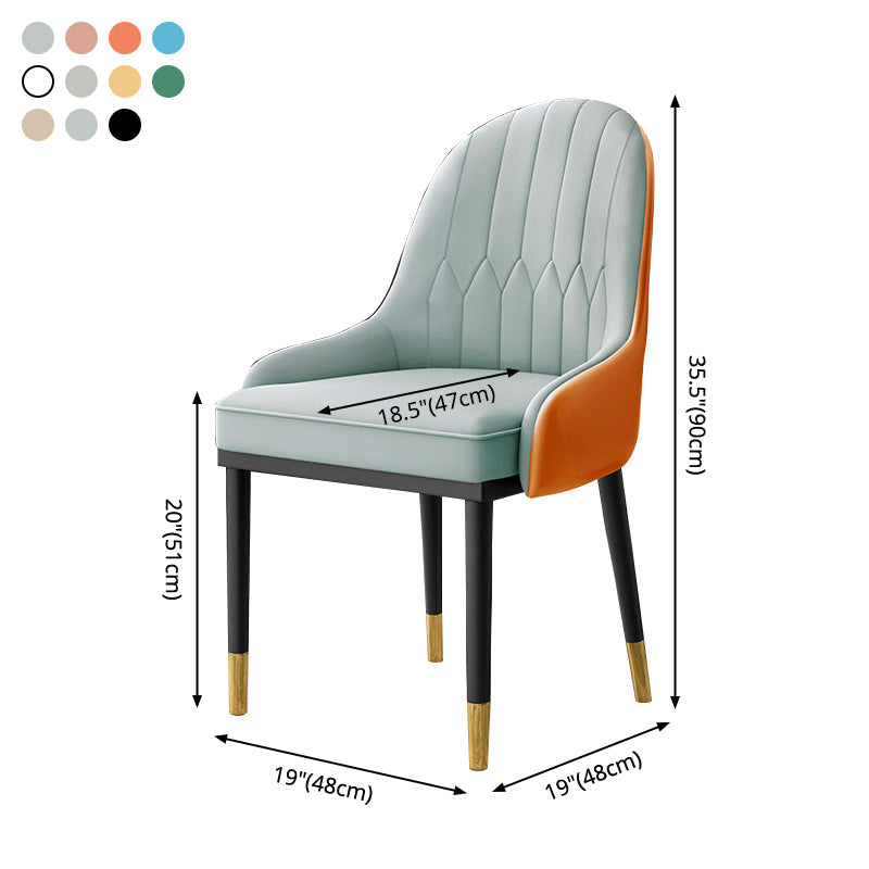 Home Scandinavian Arm Chair Upholstered Parsons Back Metal Dining Room Chair Clearhalo ' kitchen&dining_furn' 'Dining Chairs' 'Dining Tables & Seating' 'dining_chair' 'furn' 'furn_dining_chair' 'Furniture' 'furniture_dining_chair' 'Kitchen & Dining Furniture' 'kitchen' 3968987